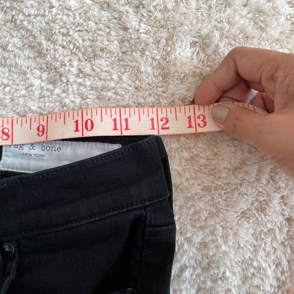 rag & bone Jean Womens High Rise Elephant Bell Flare Leg w/ slit Size 25 Black - Picture 11 of 15